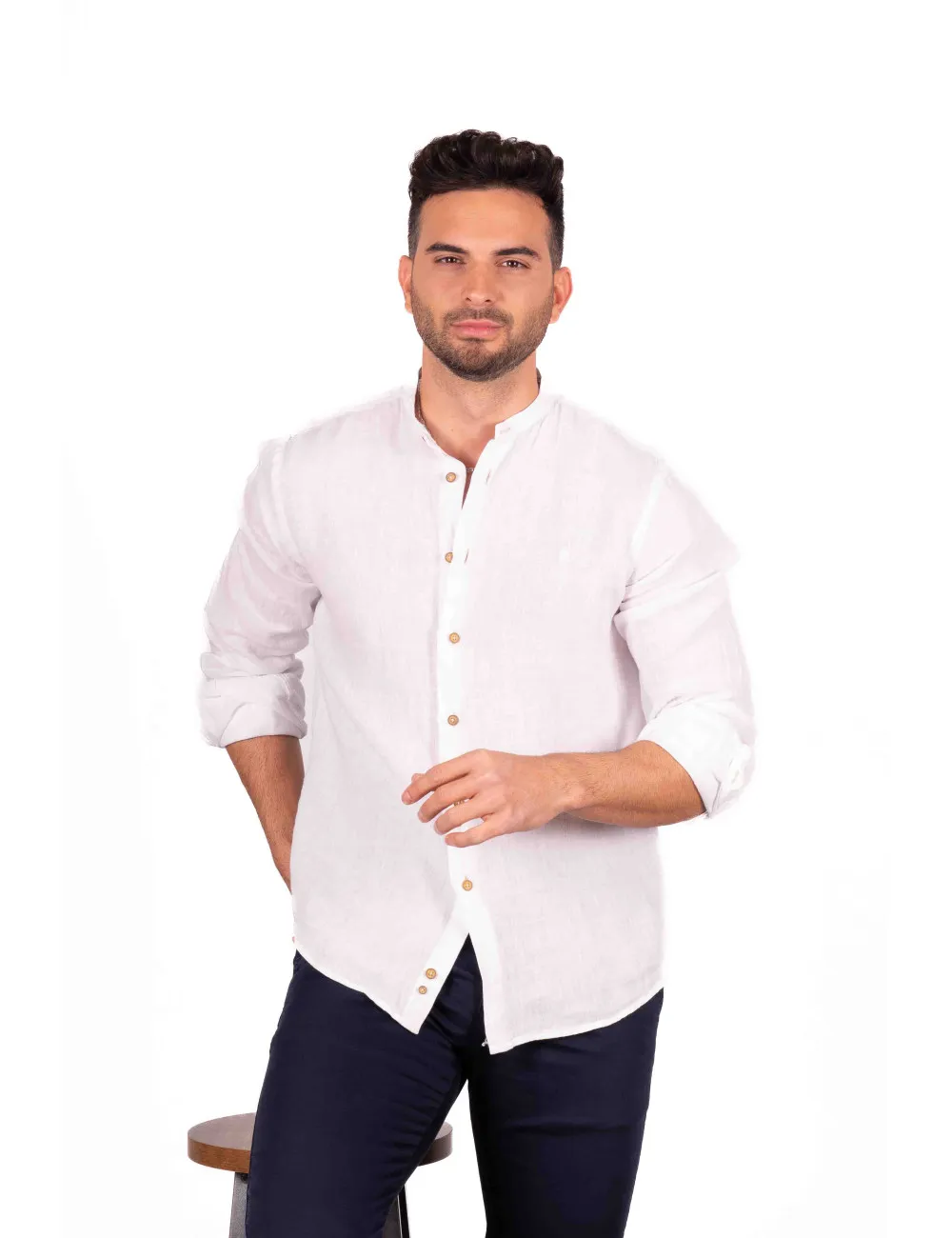 8901 CAMISA LINO CUELLO MAO