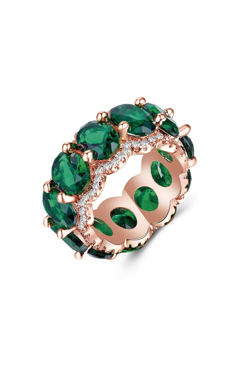 Anillo de cristal verde