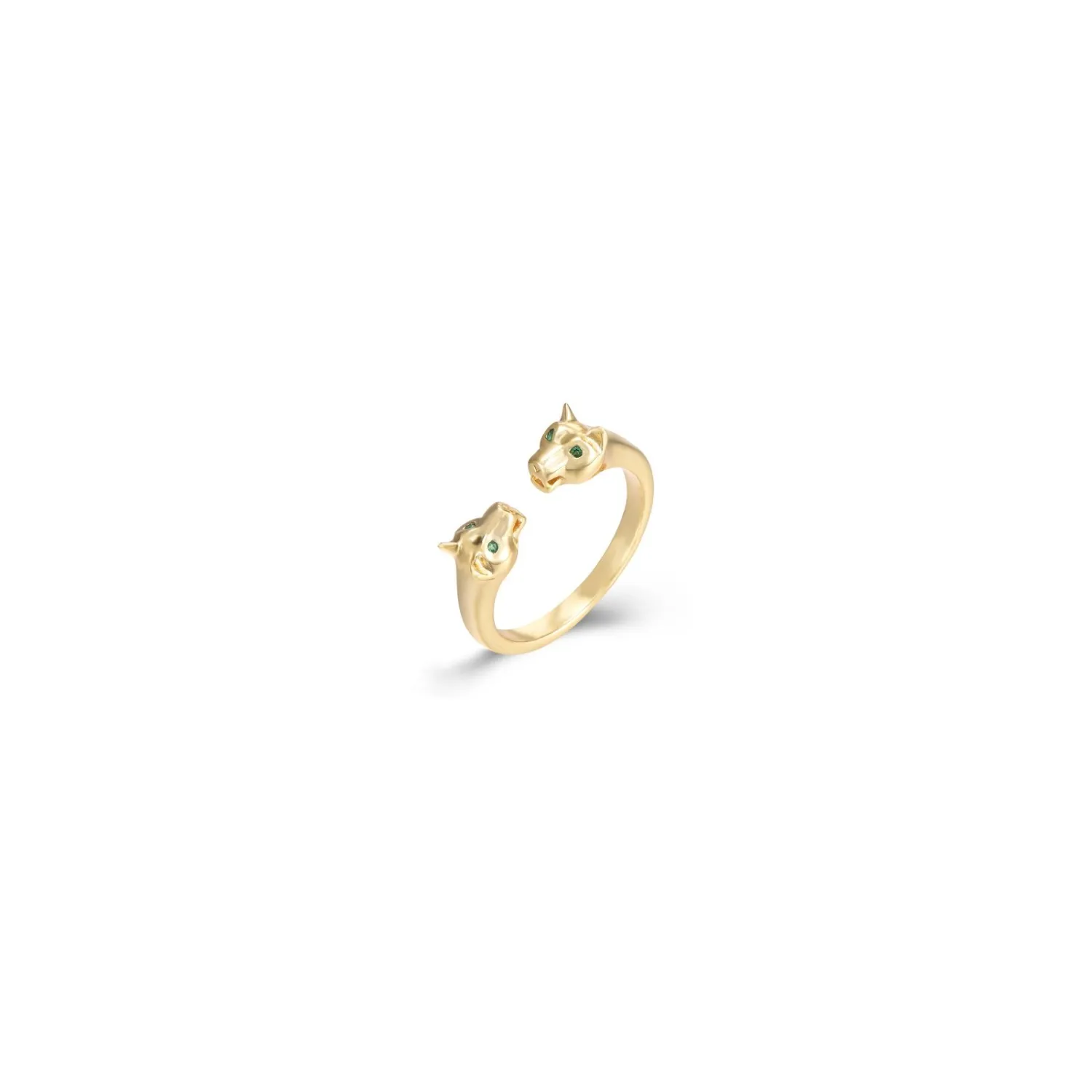 Anillo en Plata de Ley Cabezas Panteras Gold