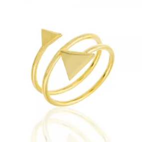 Anillo en plata de ley Triangulos Gold