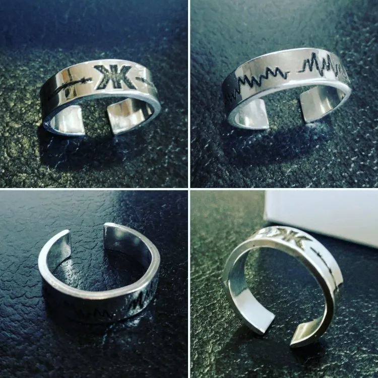 Anillo grabado plata de ley con frases o dibujos