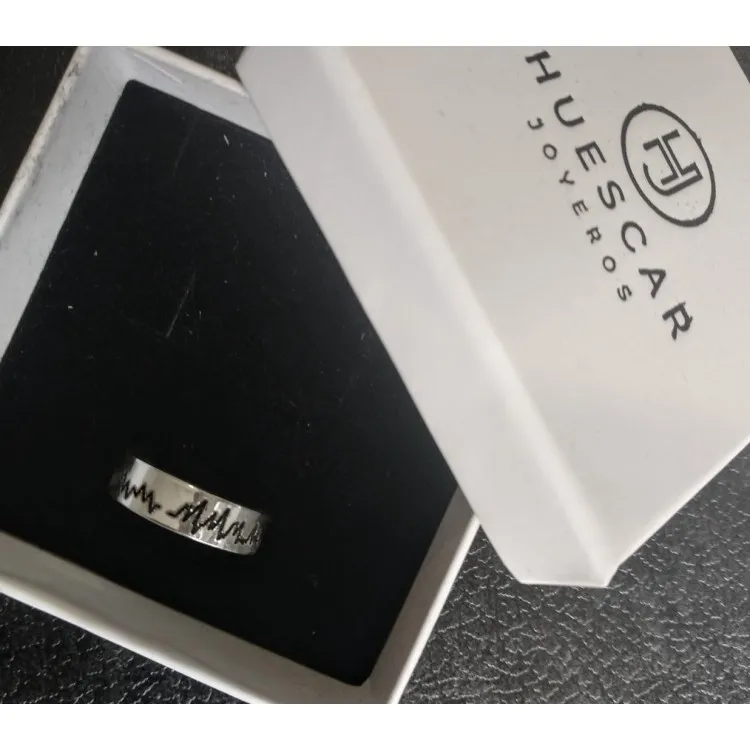 Anillo grabado plata de ley con frases o dibujos