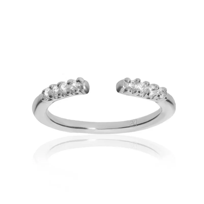 Anillo "Jazz Snake" en plata de primera ley y circonitas