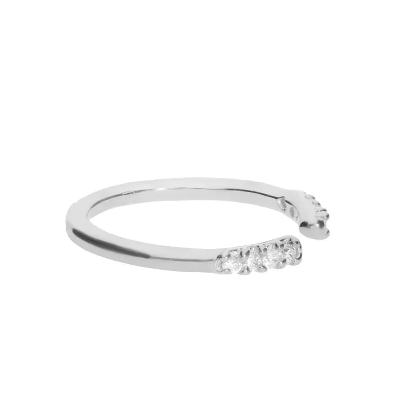 Anillo "Jazz Snake" en plata de primera ley y circonitas