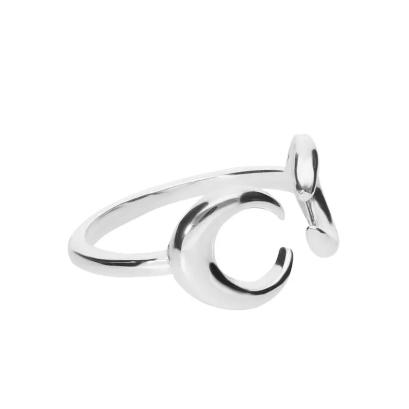 Anillo "Two Moons" en plata de primera ley