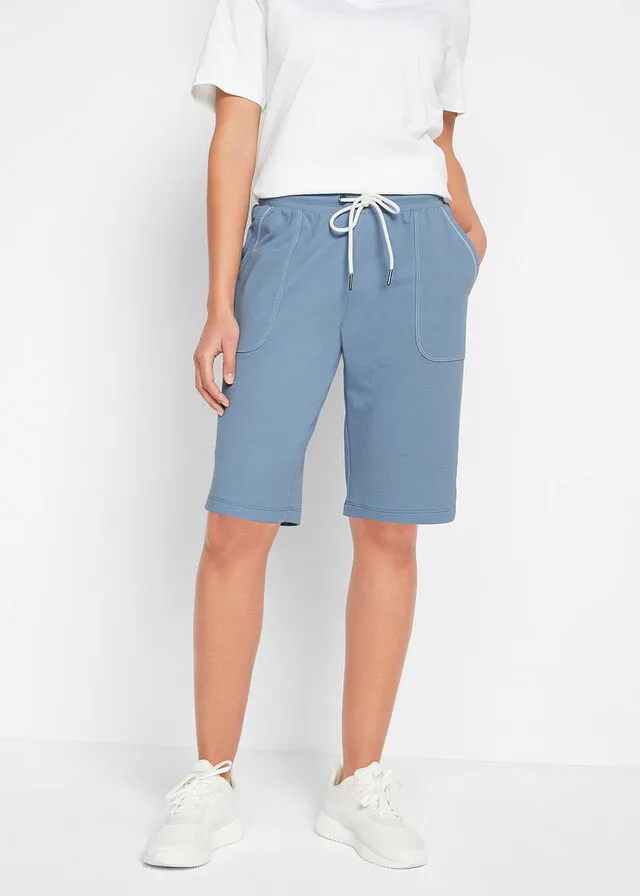 Bermudas de algodón Azul mate