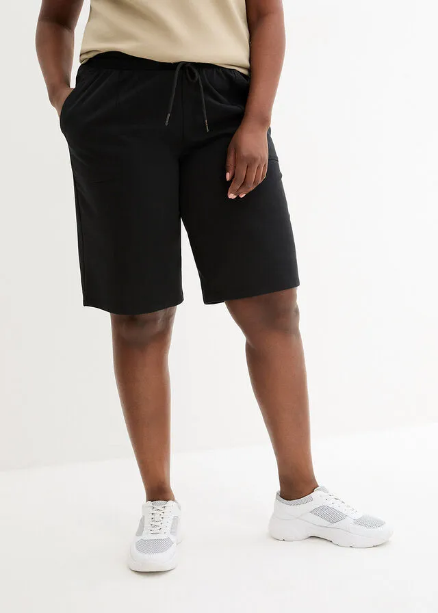 Bermudas de algodón Negro