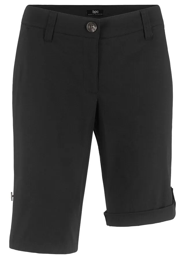 Bermudas de algodón veraniegas Negro