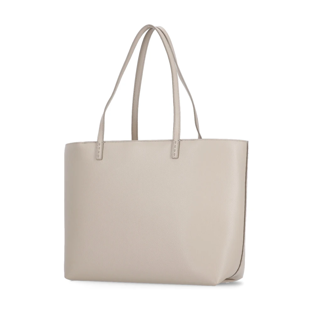 Bolso Cuero Beige Gancho Asa