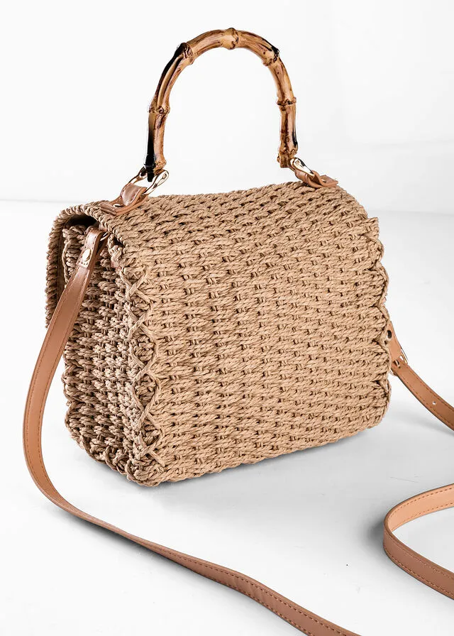 Bolso de paja Natural-coñac