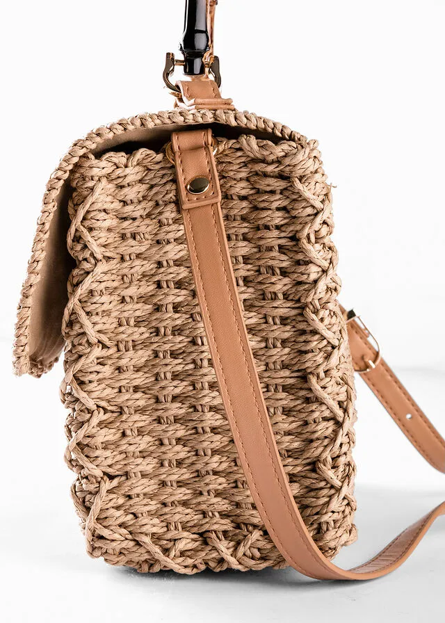 Bolso de paja Natural-coñac