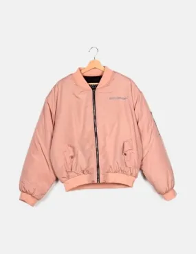 Boohoo Bomber acolchada rosa