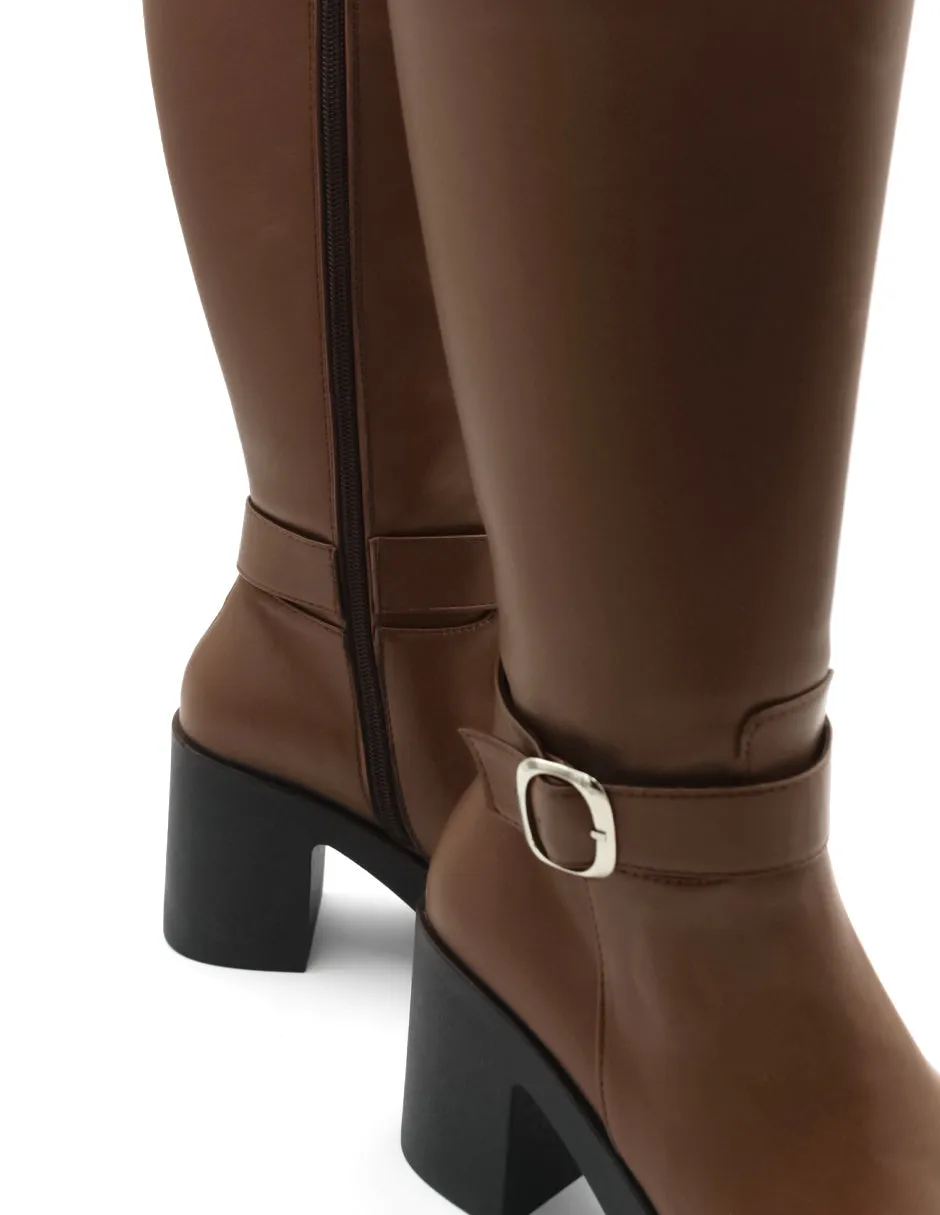 Botas altas HandMade en Piel vegana – Café