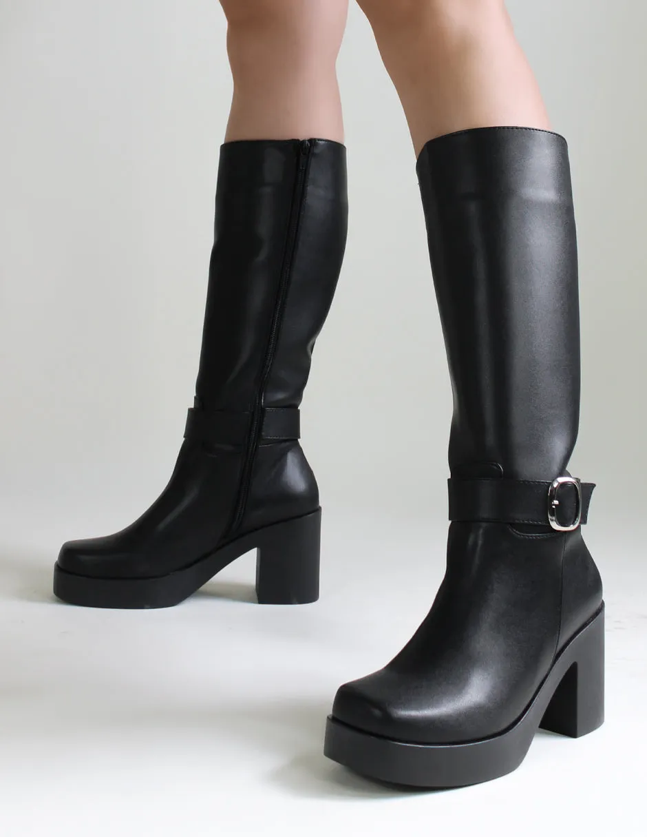 Botas altas HandMade en Piel vegana – Negro