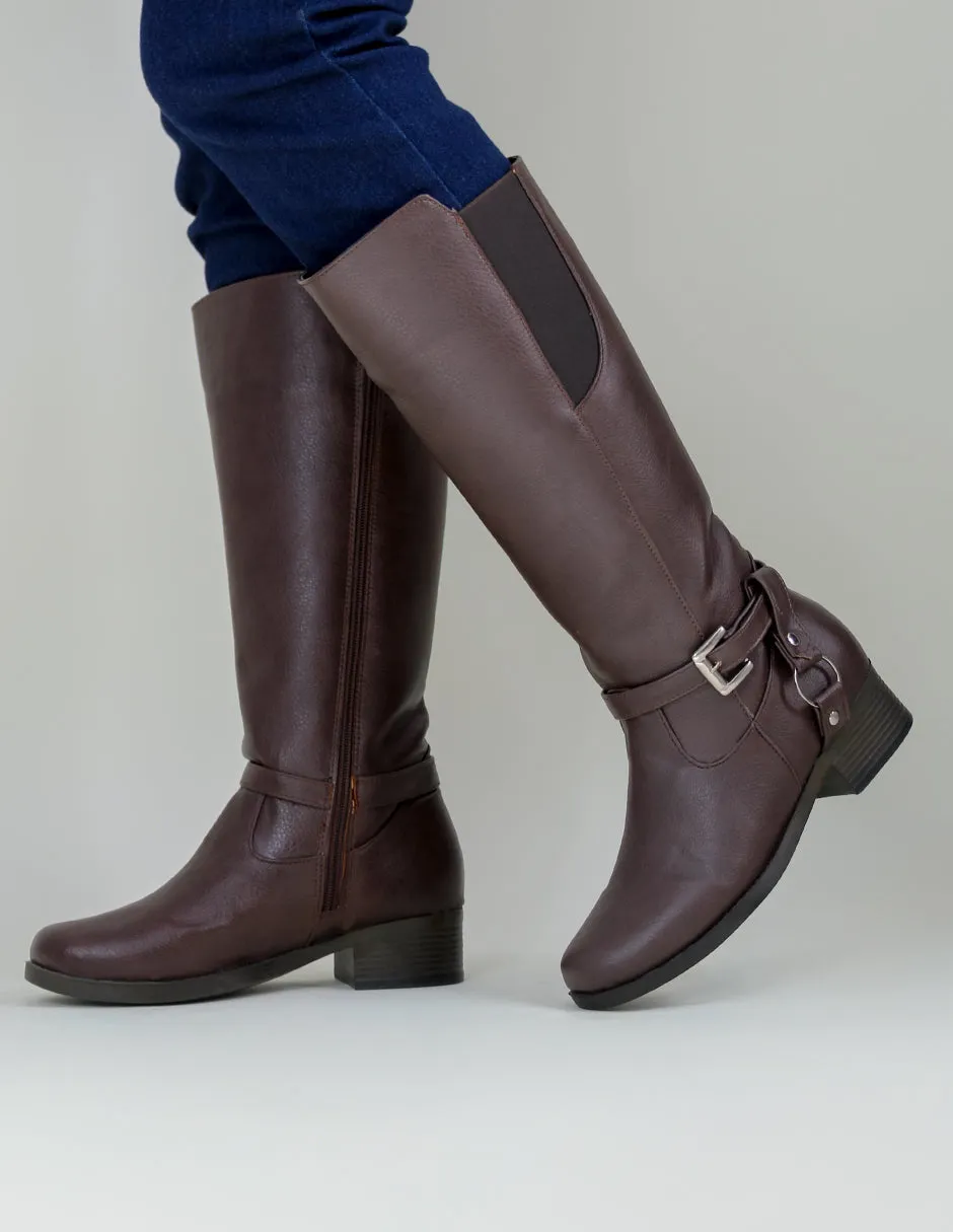 Botas altas Hella en Piel vegana – Café