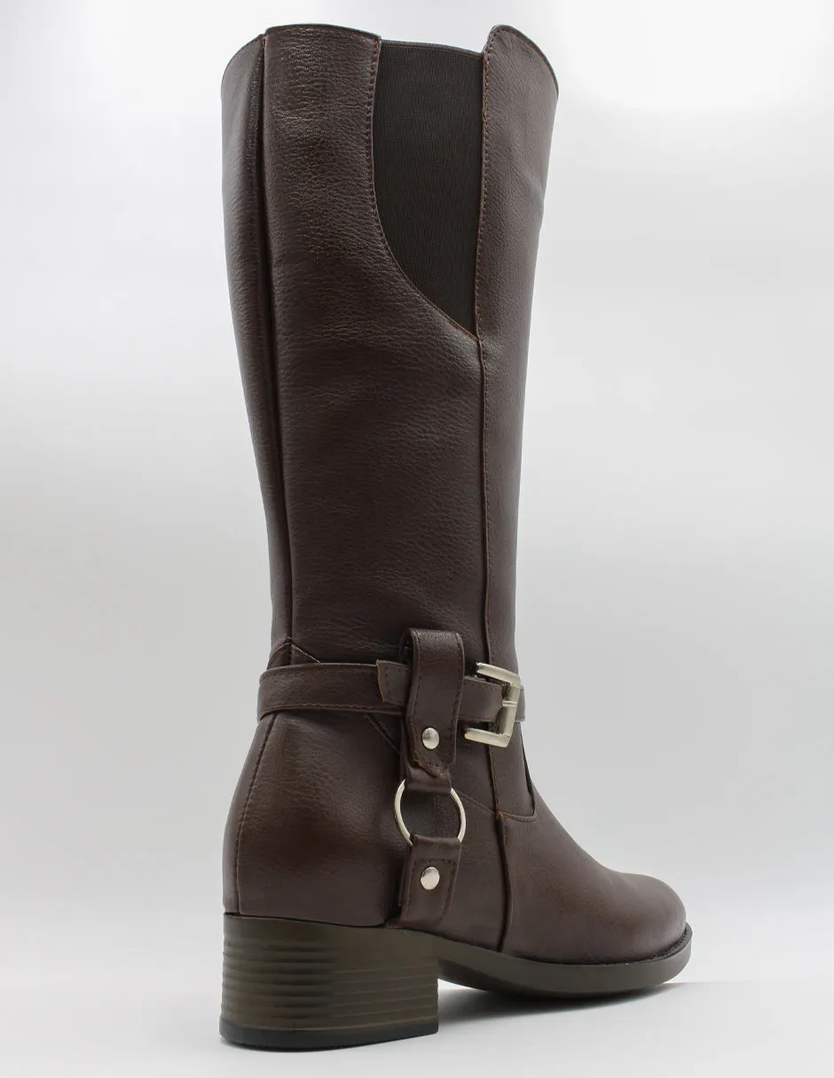 Botas altas Hella en Piel vegana – Café