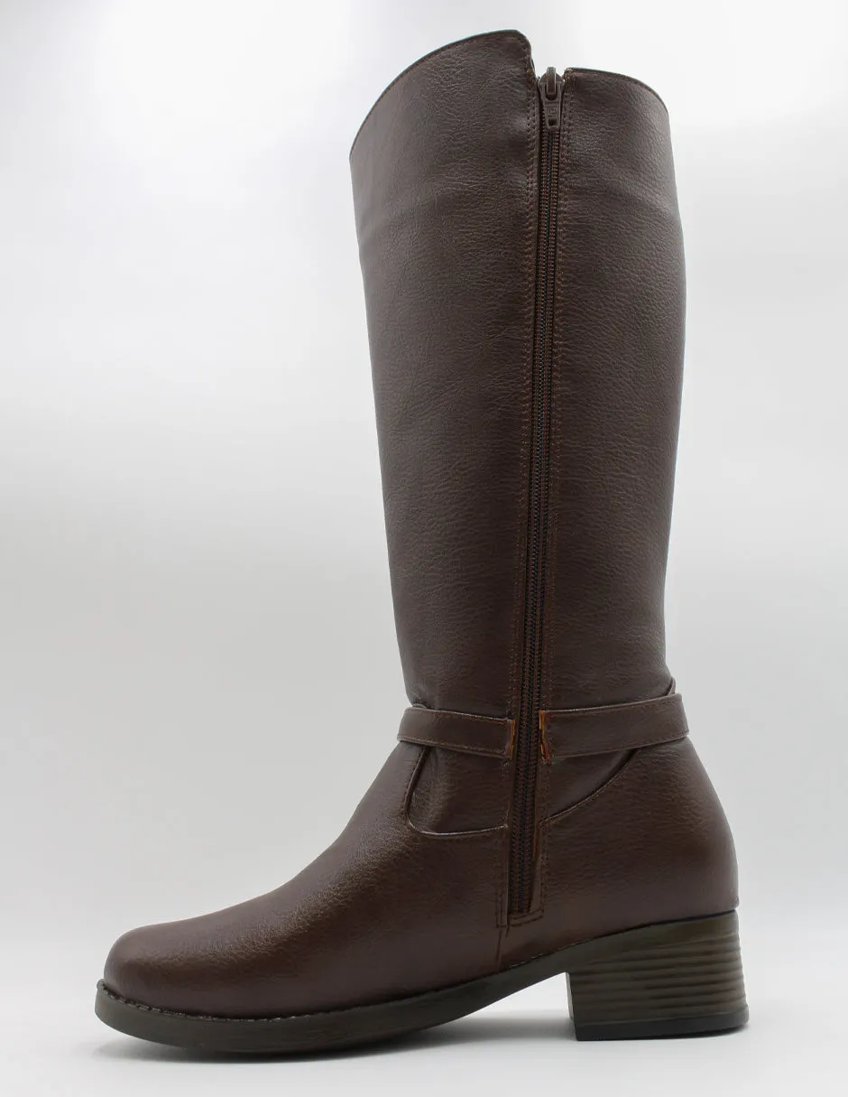 Botas altas Hella en Piel vegana – Café