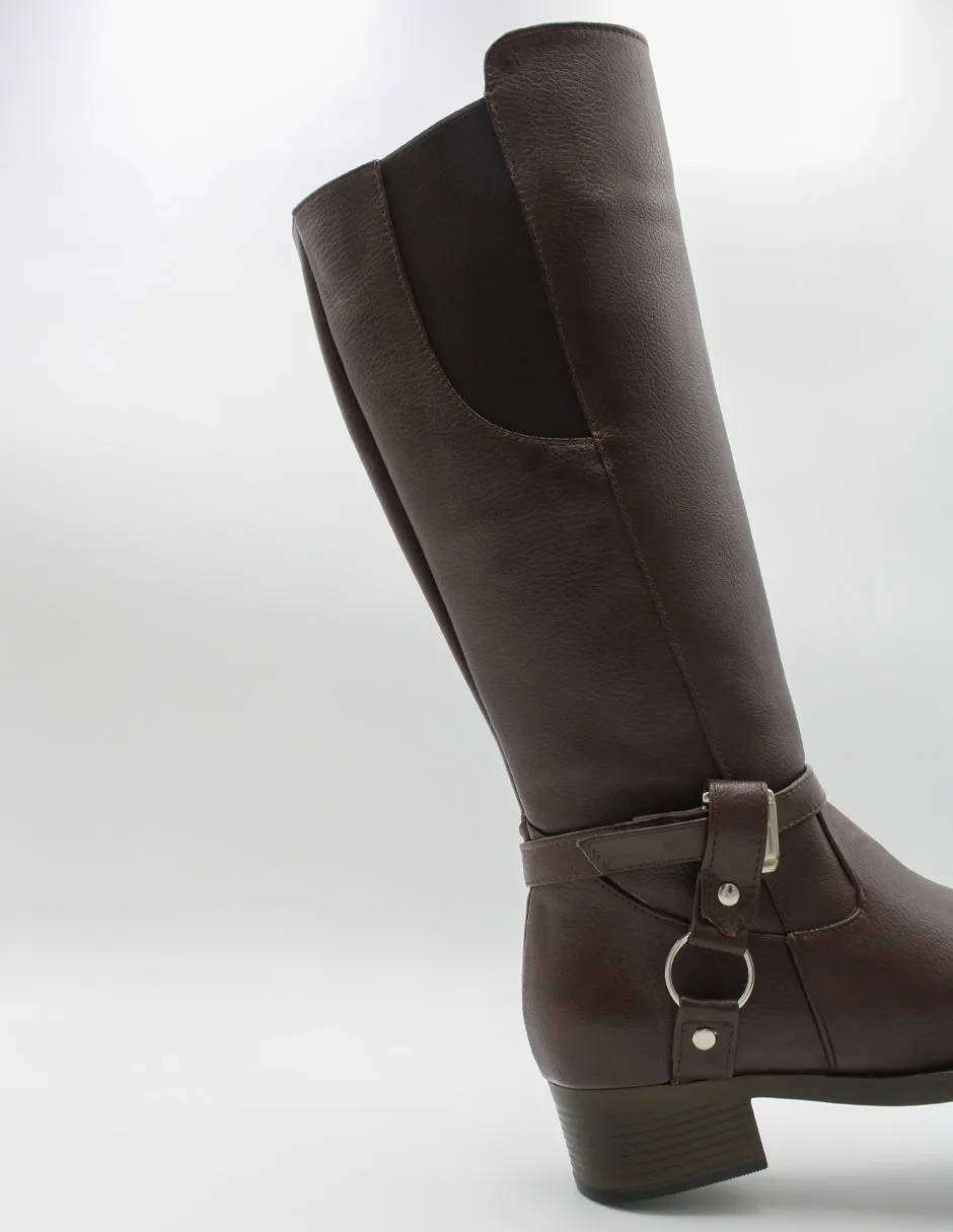 Botas altas Hella en Piel vegana – Café