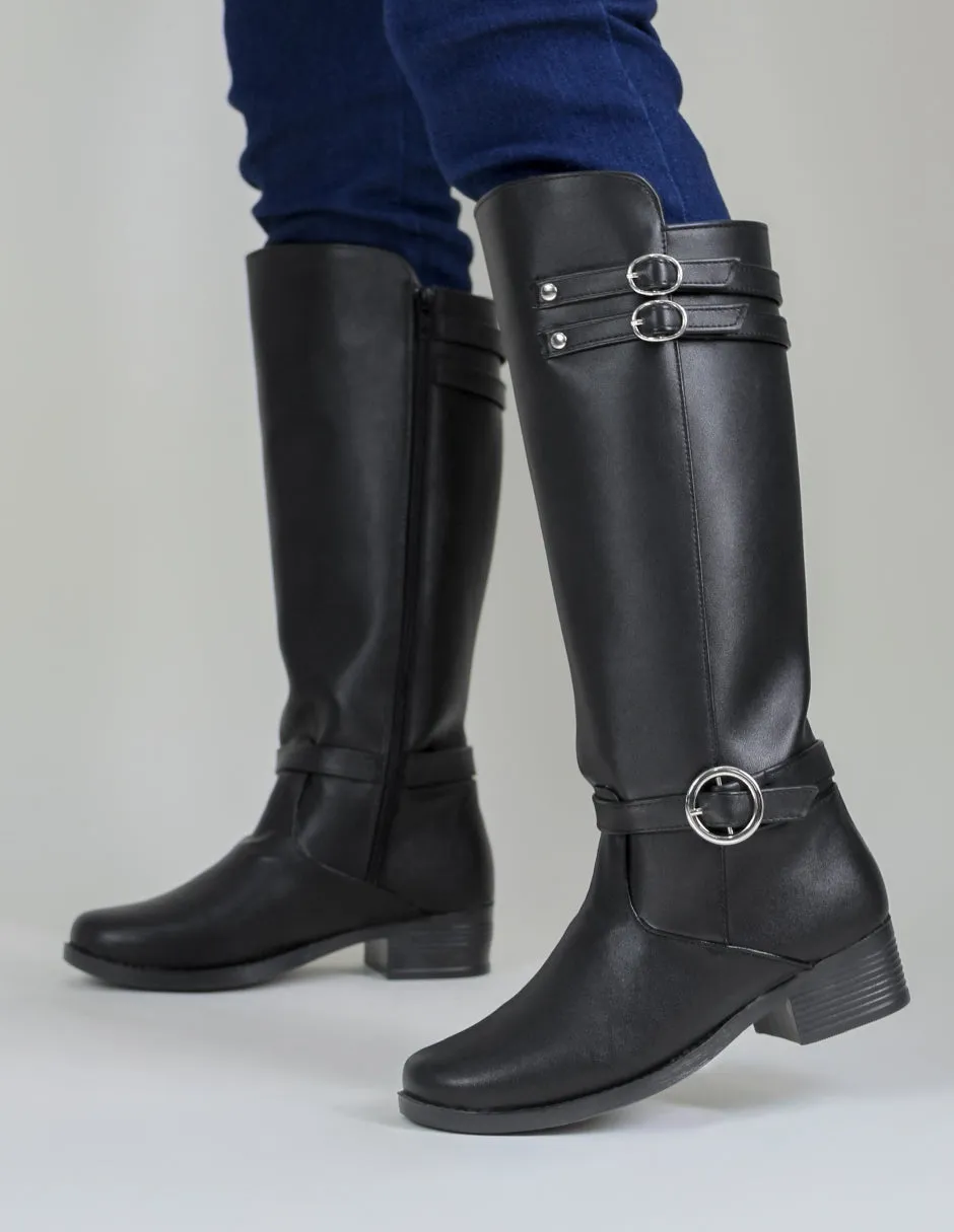 Botas altas Hella en Piel vegana – Negro