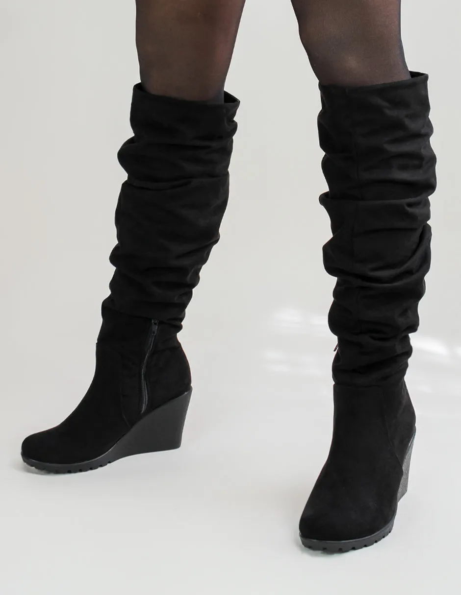 Botas altas Nevada en Gamuza – Negro