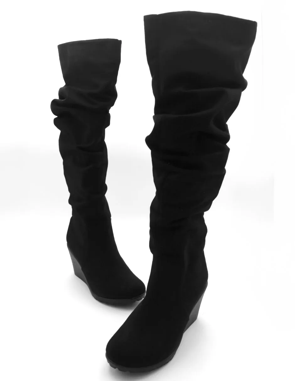 Botas altas Nevada en Gamuza – Negro