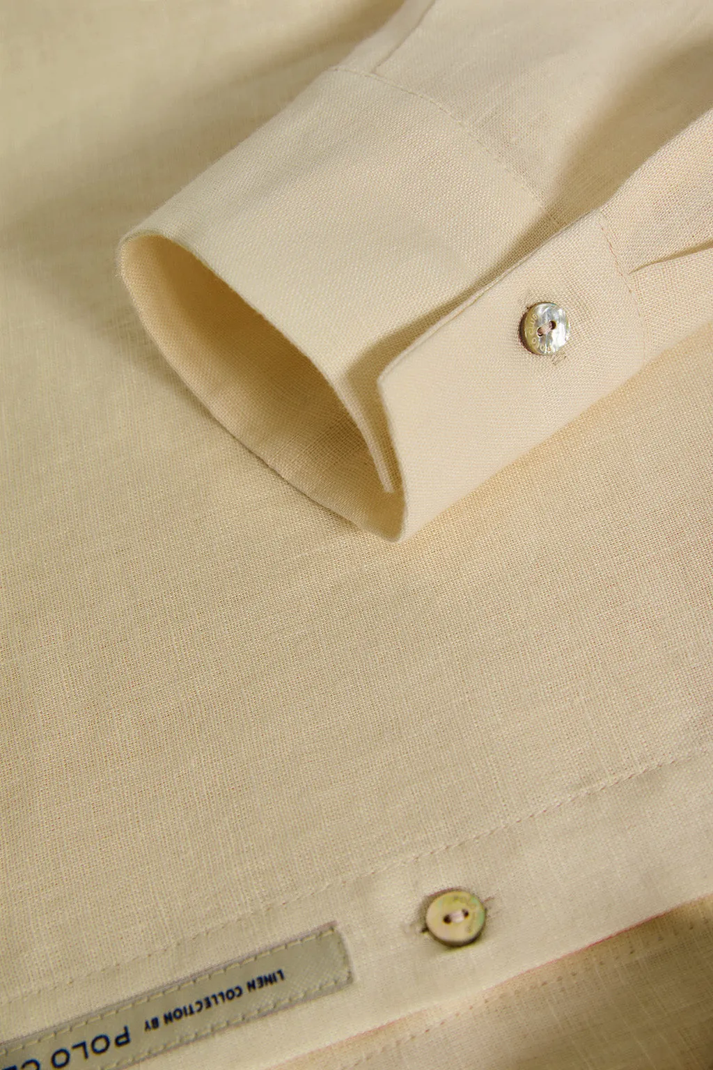 Camisa de lino beige con detalle bordado Rigby Go