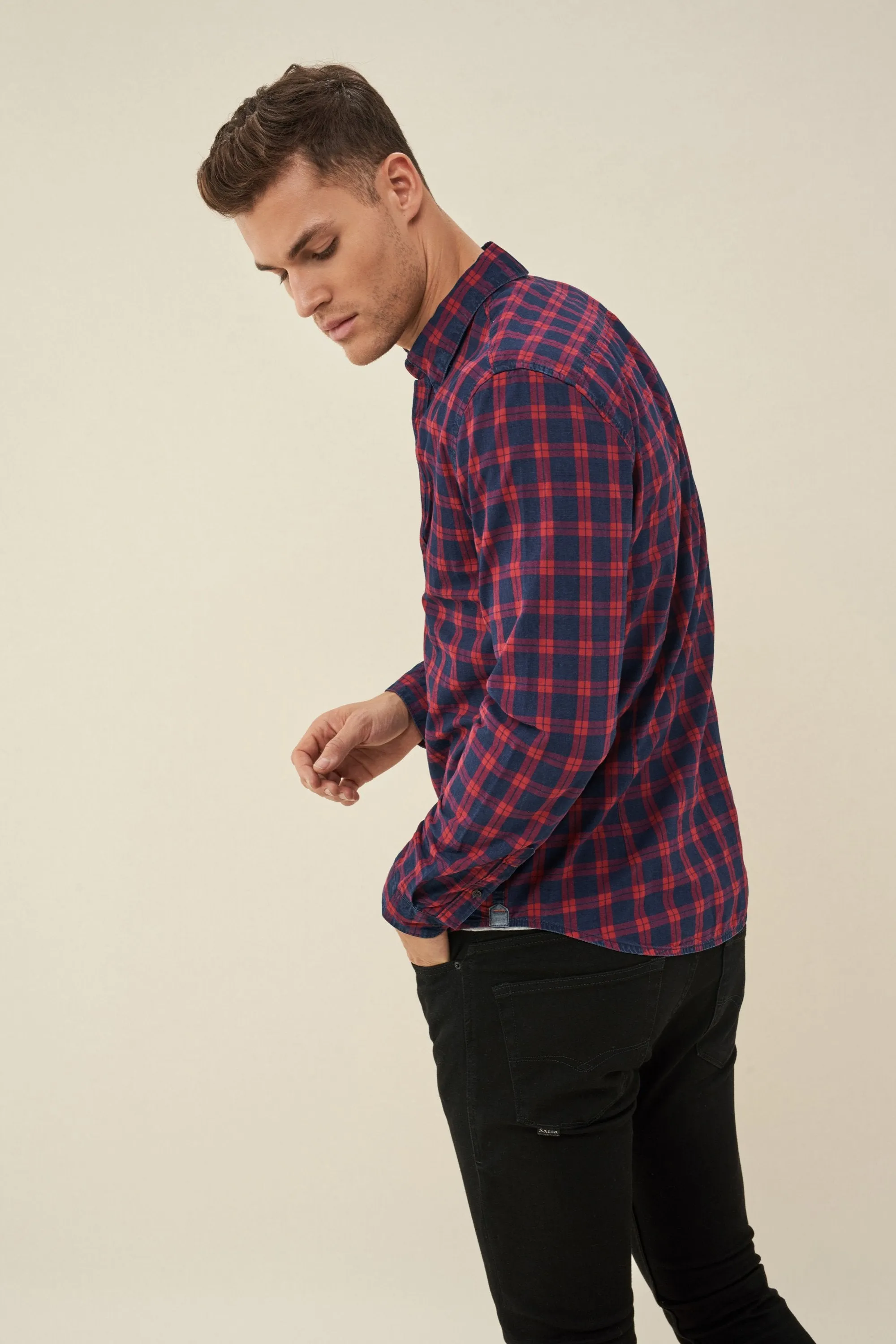 CAMISA FIT SLIM DE CUADROS