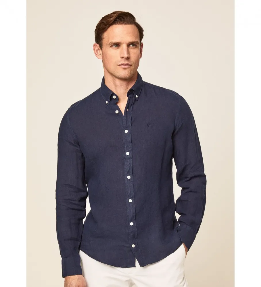 Camisa Lino Fit Slim marino