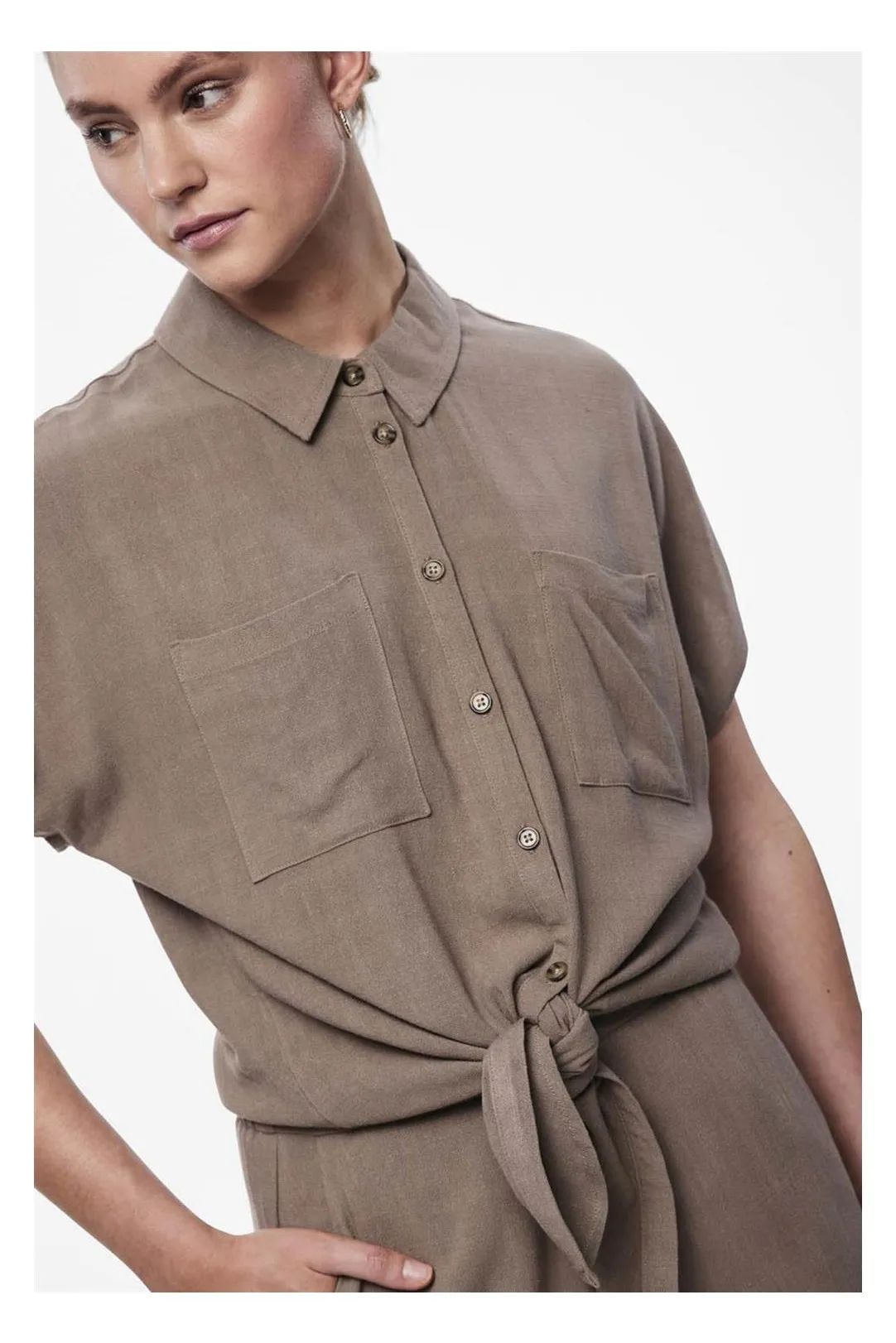 CAMISA MUJER LINO PCVINSTY TAUPE