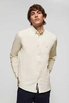 Camisa Oxford beige con logo Rigby Go