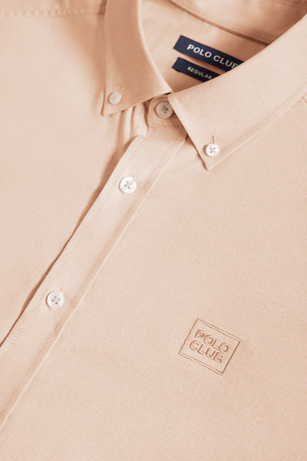 Camisa Oxford color melocotón con logo Polo Club