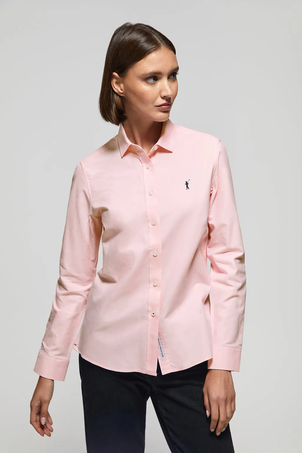 Camisa Oxford Regular fit rosa con logo Rigby Go