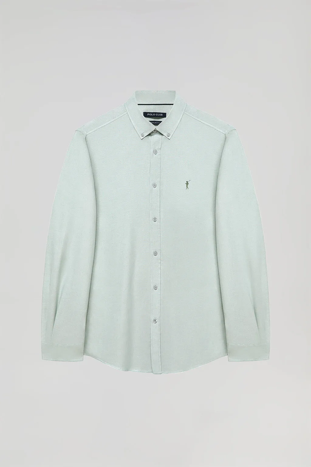 Camisa Oxford verde jade con logo Rigby Go