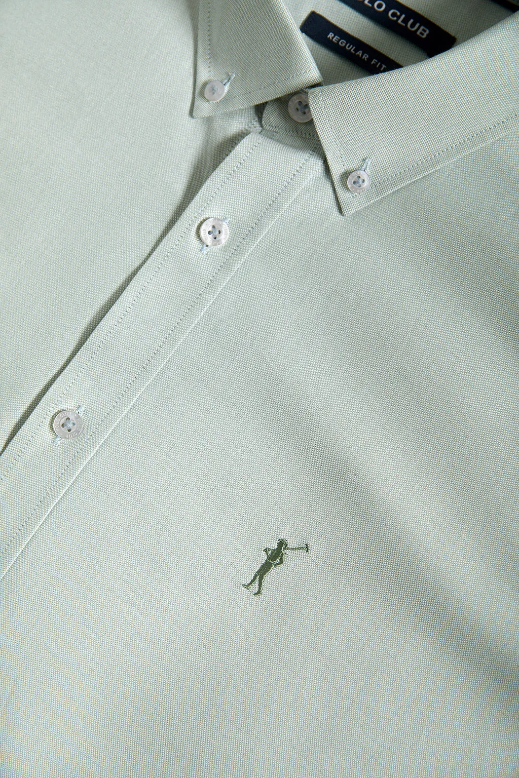 Camisa Oxford verde jade con logo Rigby Go