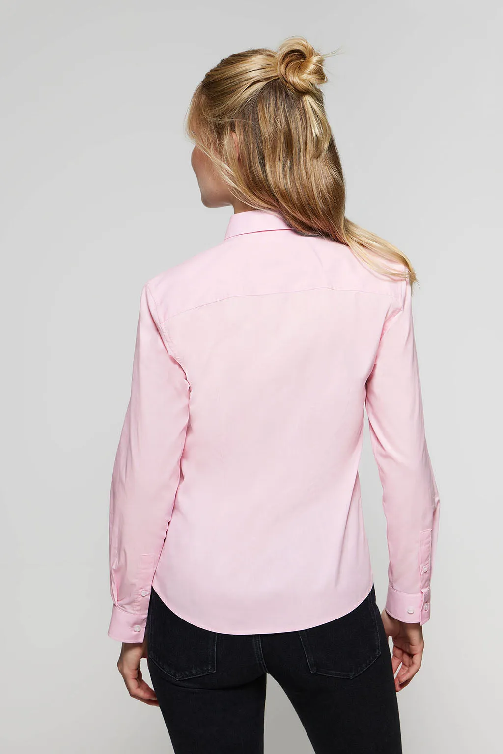 Camisa rosa Slim fit de popelín con logo