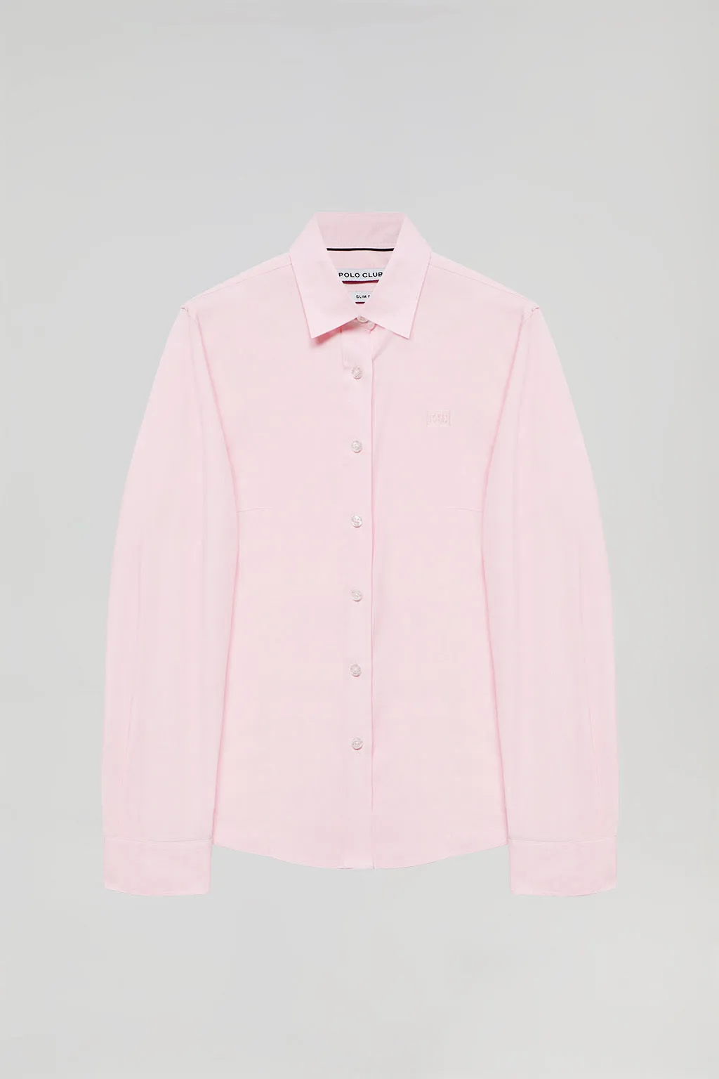 Camisa rosa Slim fit de popelín con logo