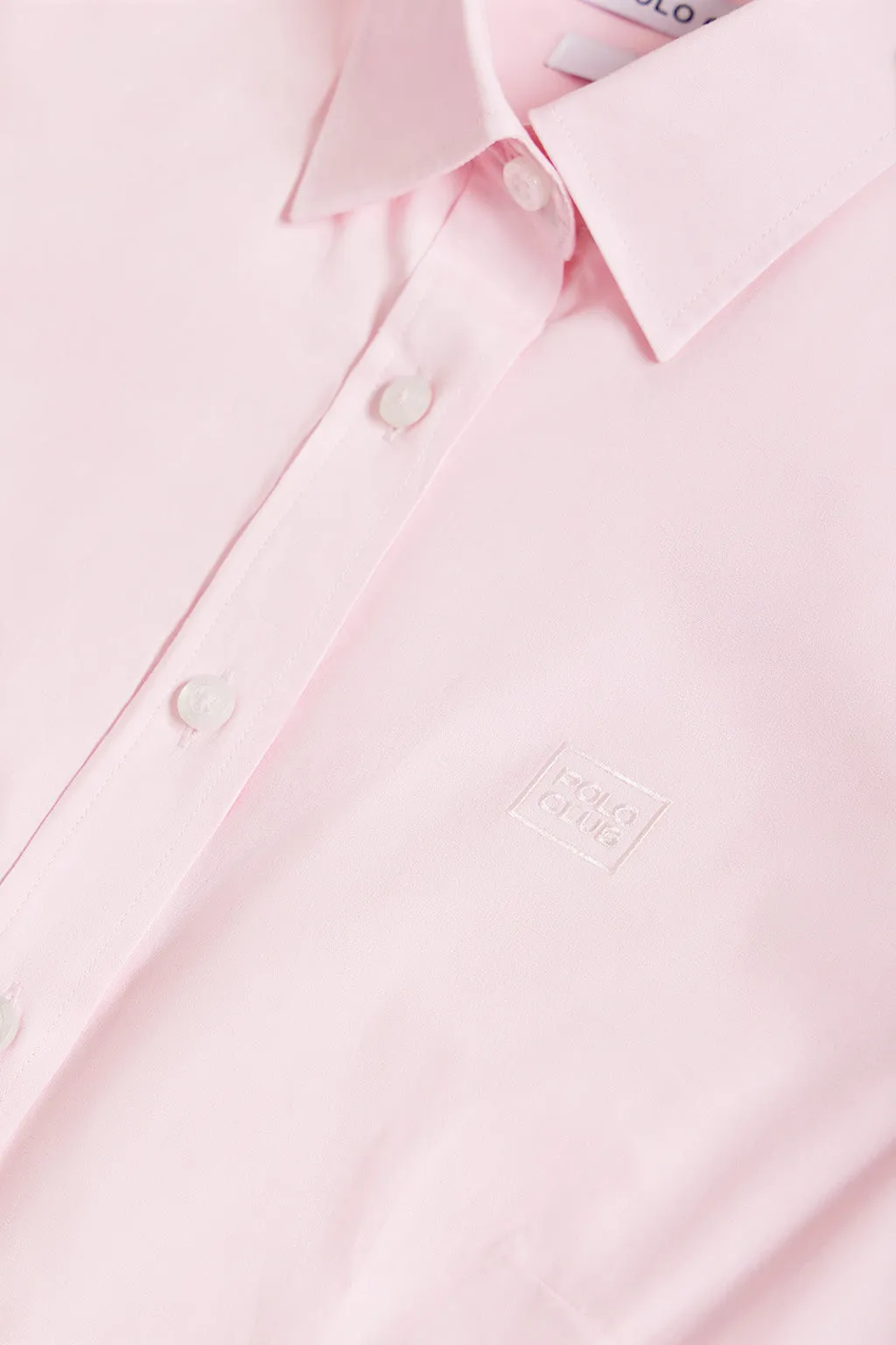 Camisa rosa Slim fit de popelín con logo