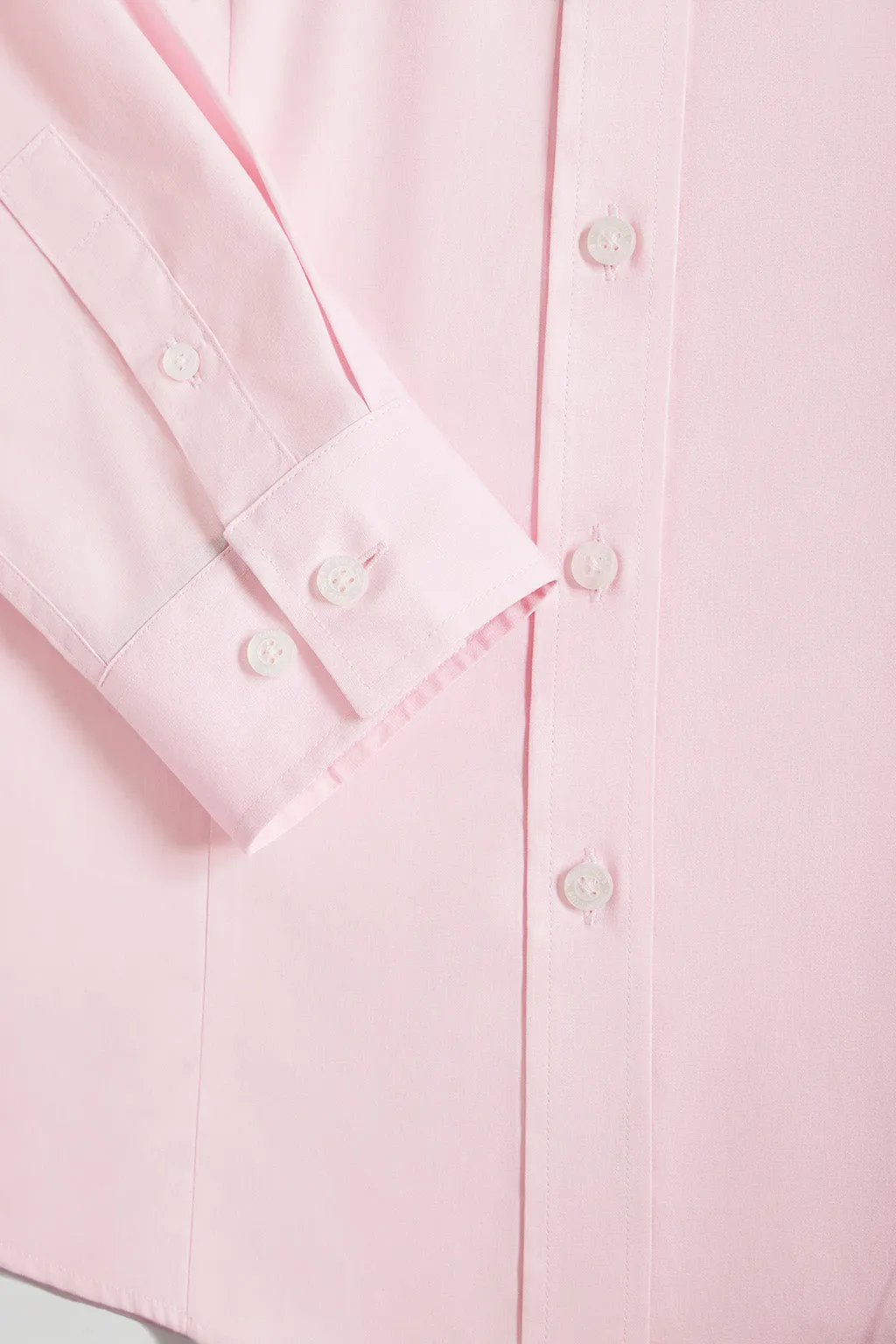 Camisa rosa Slim fit de popelín con logo