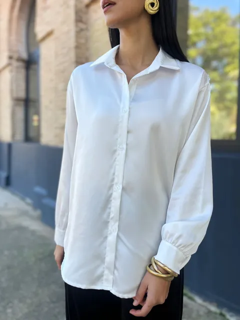 Camisa Satén Blanca