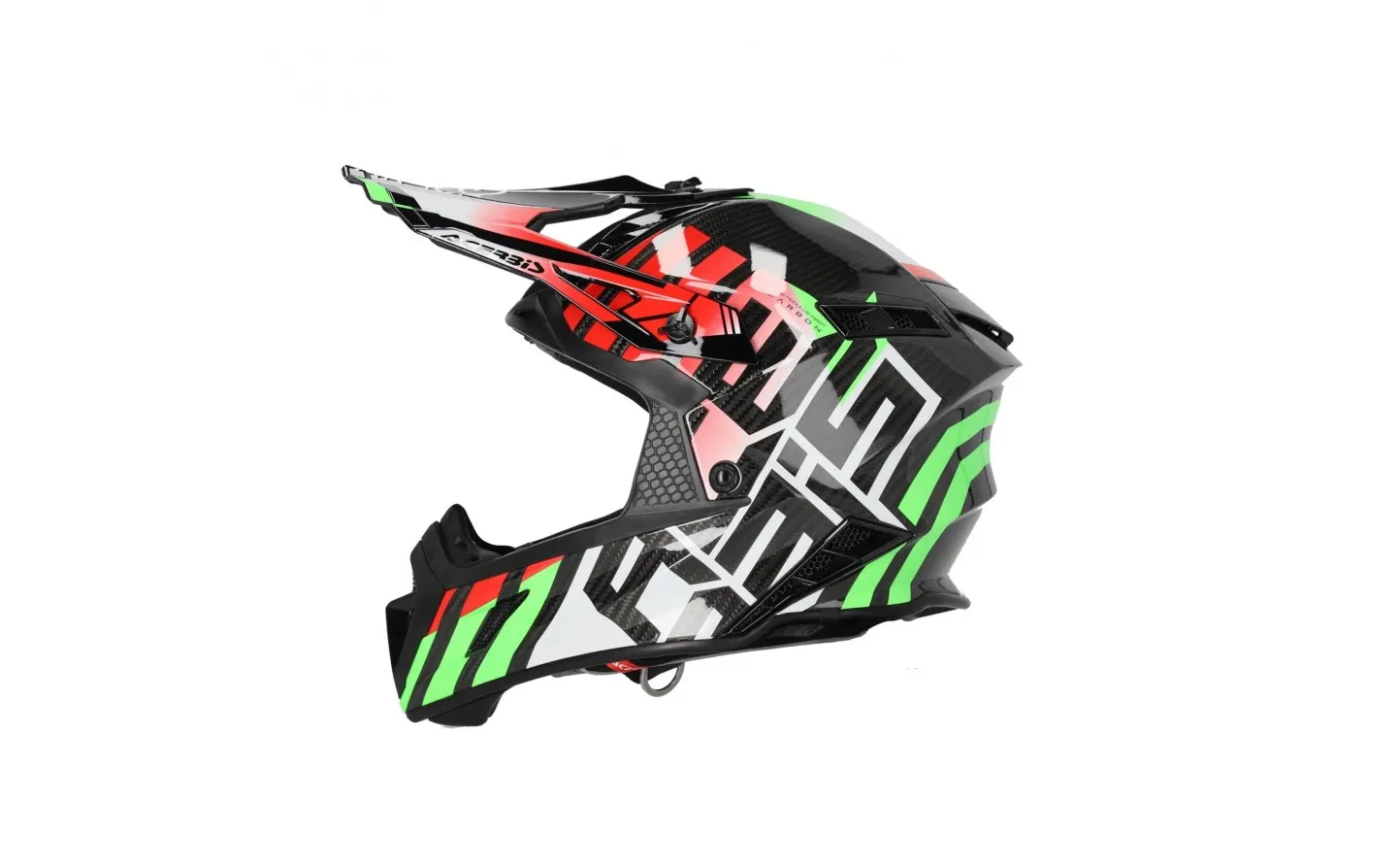 Casco Acerbis Steel Carbon Verde Rojo |0025047.379|