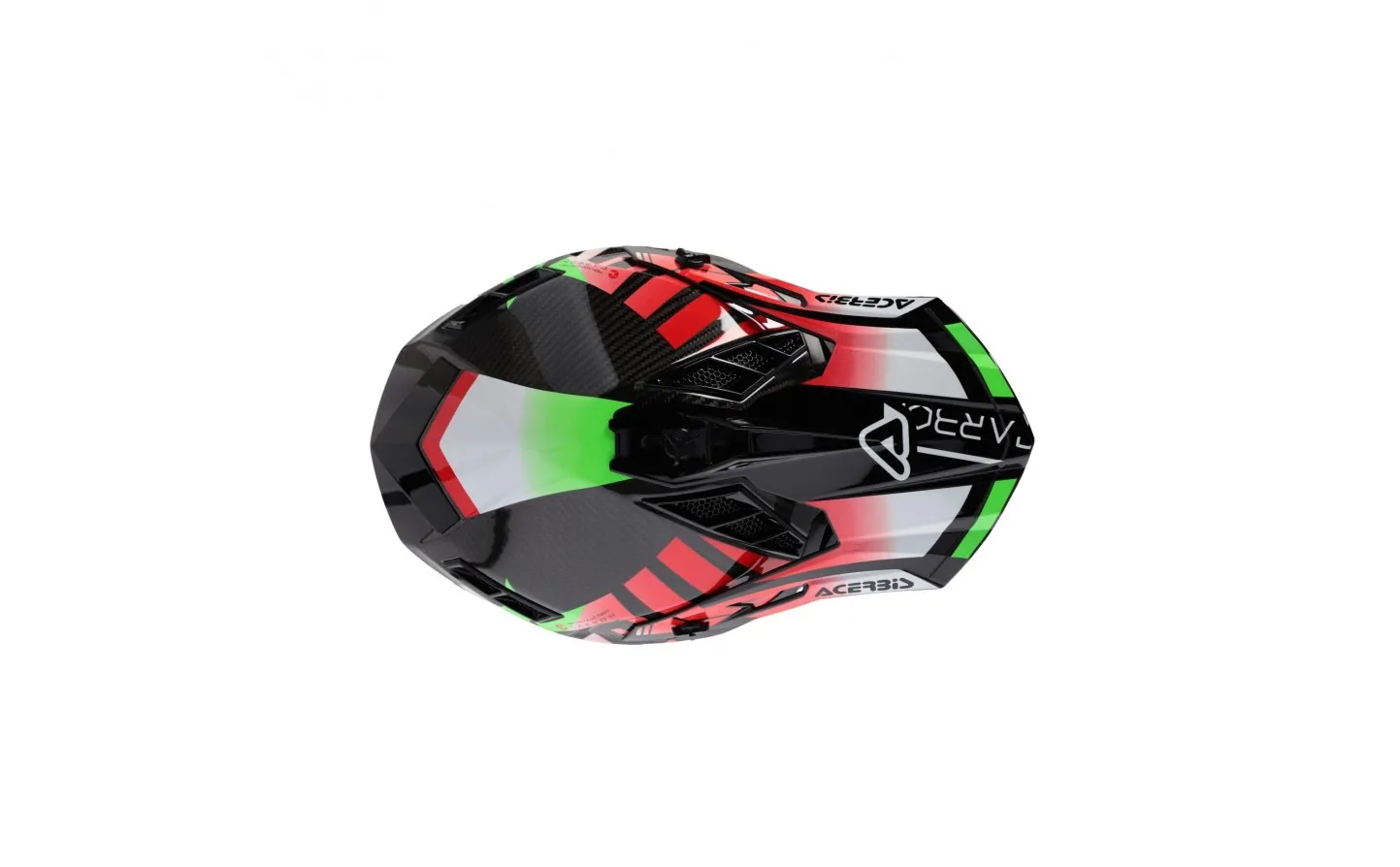 Casco Acerbis Steel Carbon Verde Rojo |0025047.379|