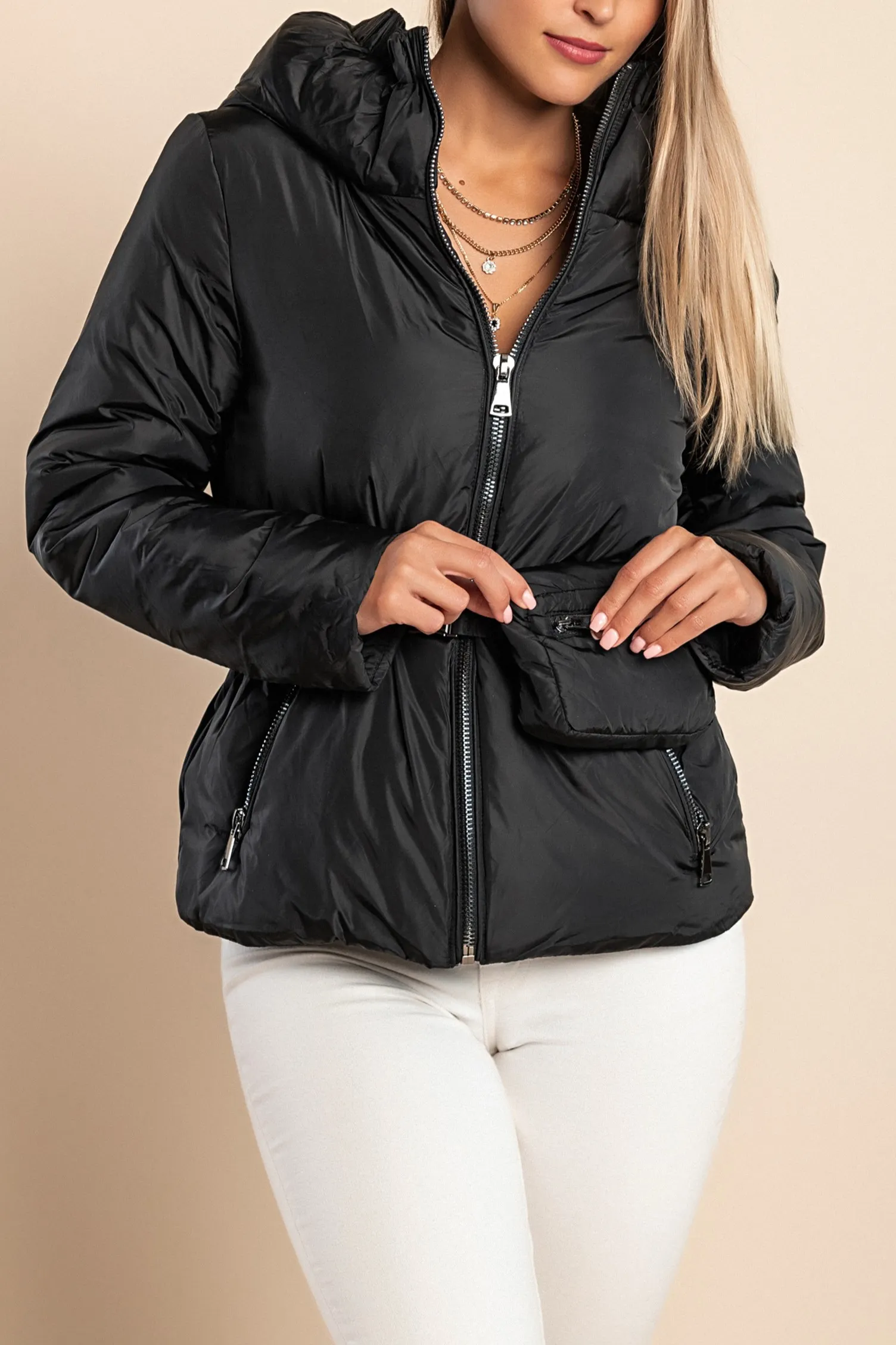 Chaqueta con capucha, 2231, negro