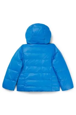 Chaqueta de plumón reversible para niños con detalles de logos