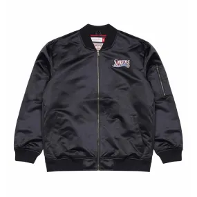 Chaqueta Philadelphia 76ers NBA Lightweight Satin Bomber Black