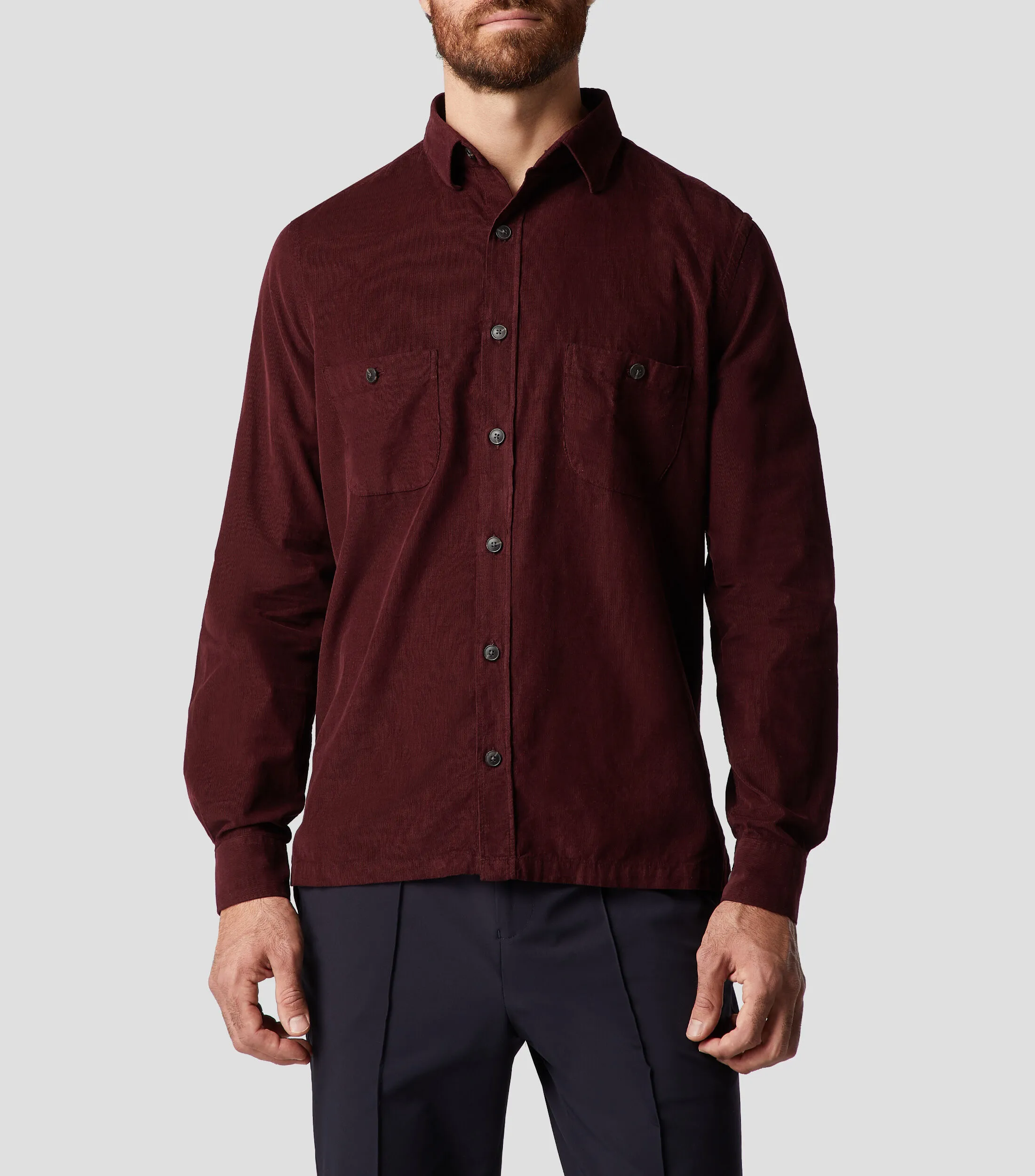 Chester & Peck Camisa tipo pana con manga larga Hombre