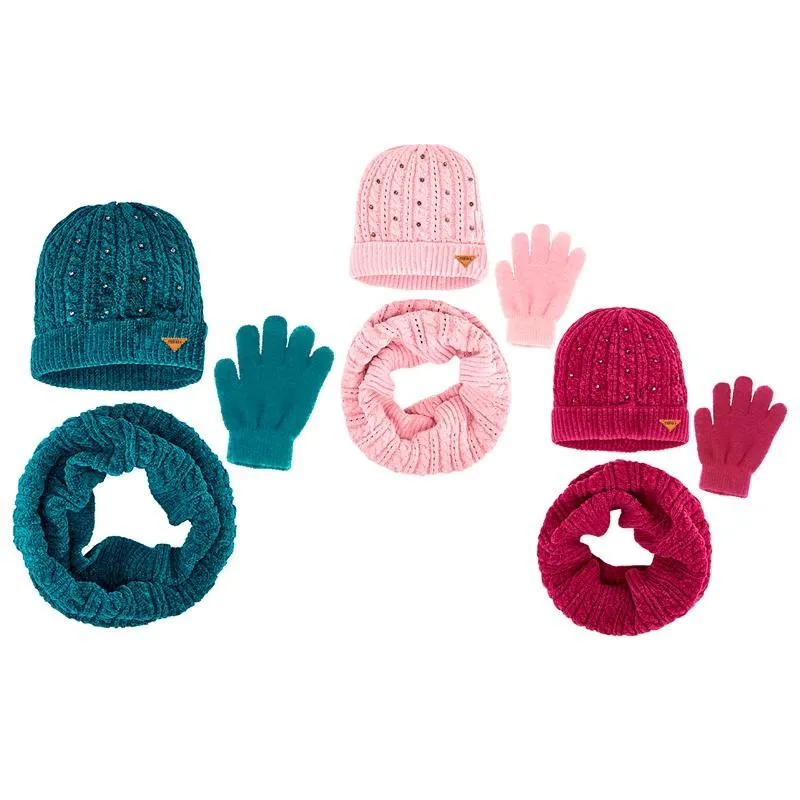 Conjunto niña Gorro + Tapacuellos + Guantes PRIVATA Chenilla