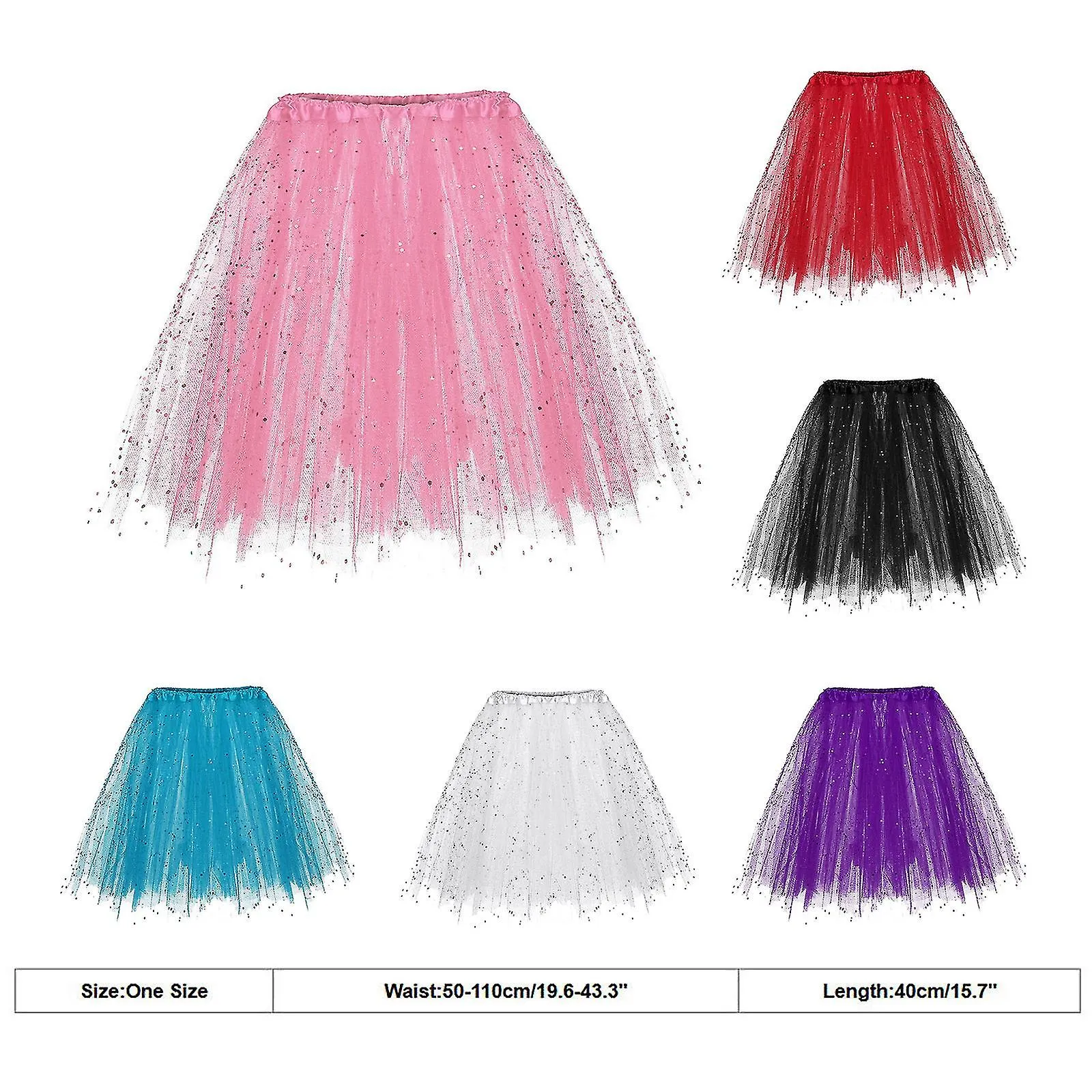 Falda Tutu Mujer Ballet Vintage Bubble Dance Faldas para Cosplay Party Falda de Tul Elástico en Capas