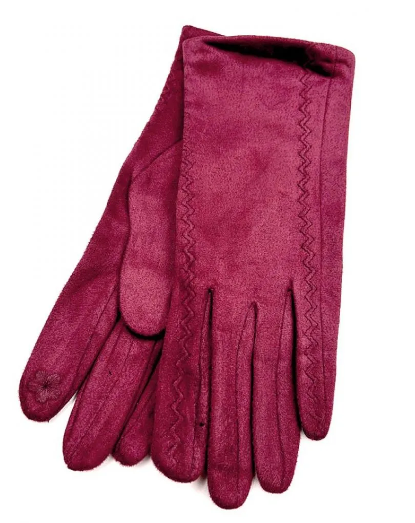 GUANTES CORTOS MUJER GRANATES COLOR Y CALIDEZ EN INVIERNO