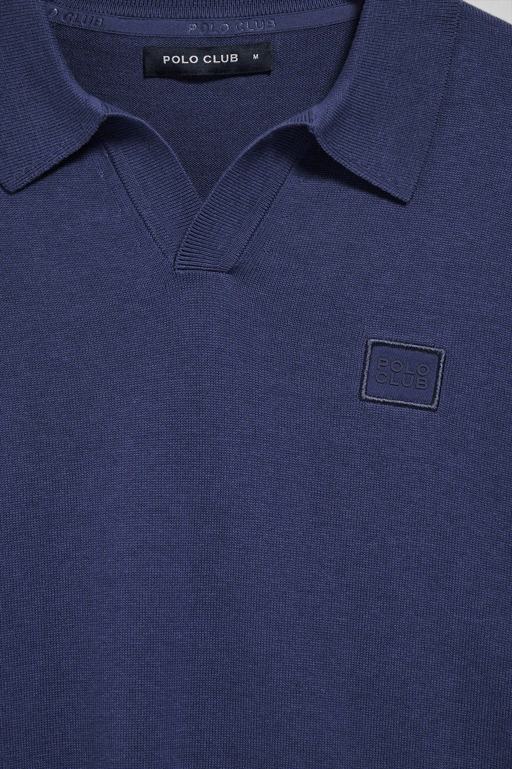 Jersey azul Martin de cuello polo y pico con detalle Polo Club