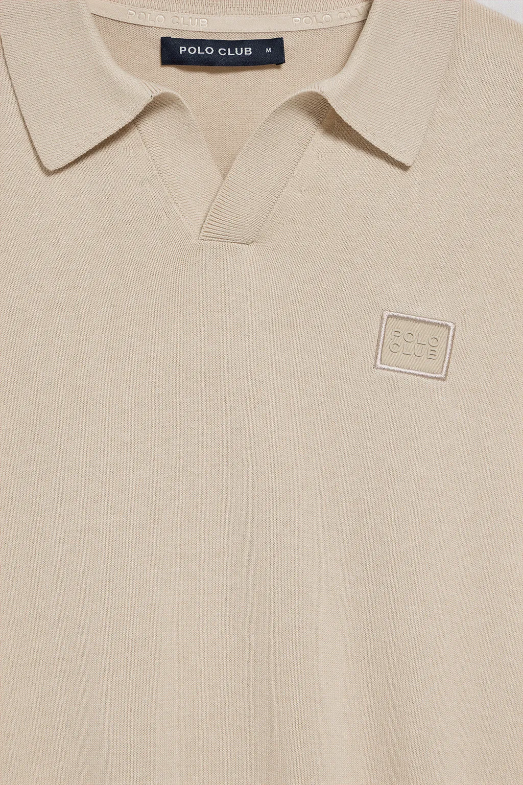 Jersey beige Martin de cuello polo y pico con detalle Polo Club